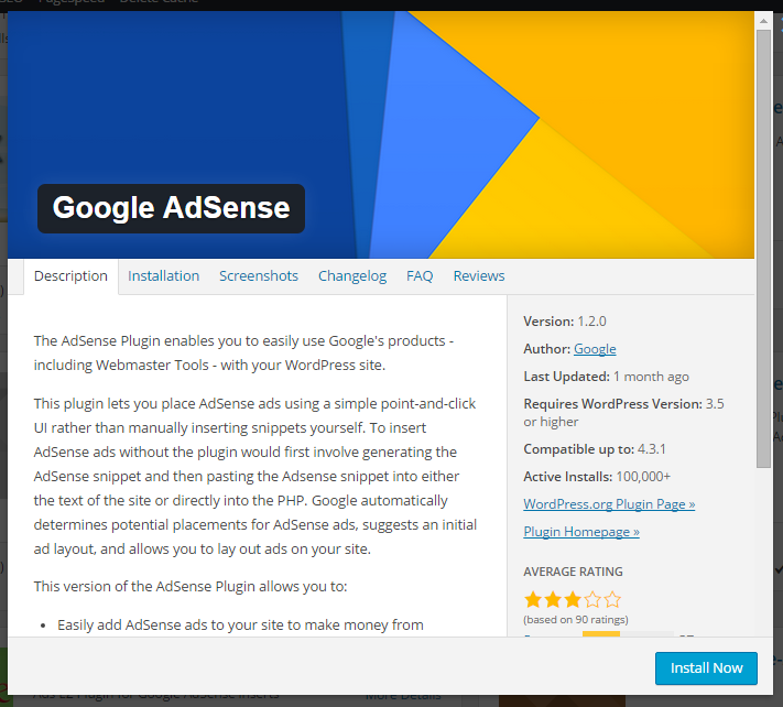 details about Google Adsense Plugin for WordPress