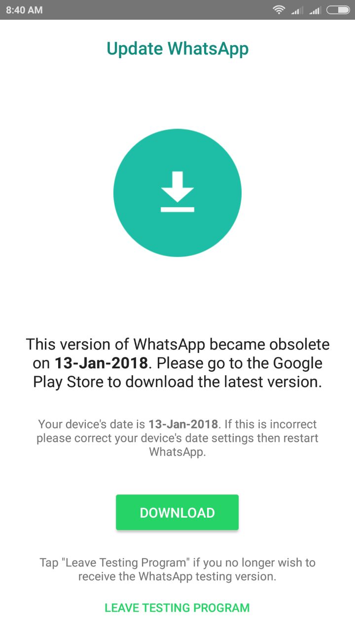 whatsapp messenger update